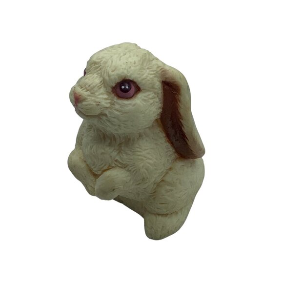 Vintage M.T. Easter Rabbit Figurine Plastic Pink Eyes 3” Collectible - Picture 2 of 6